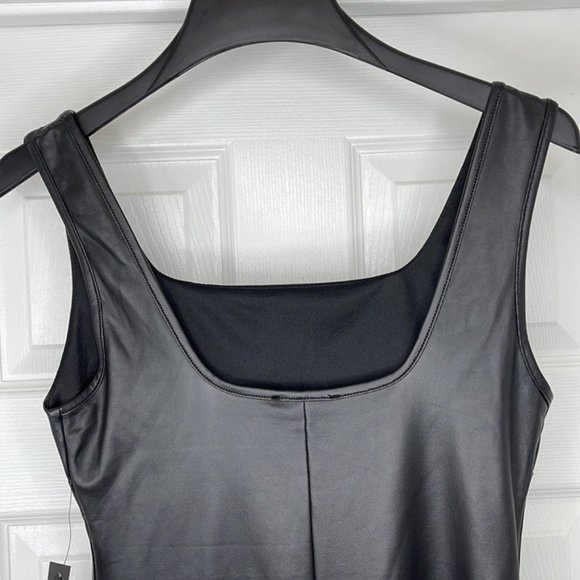 Shineatar Black  Faux Leather Dress Size: L - Picture 8 of 8
